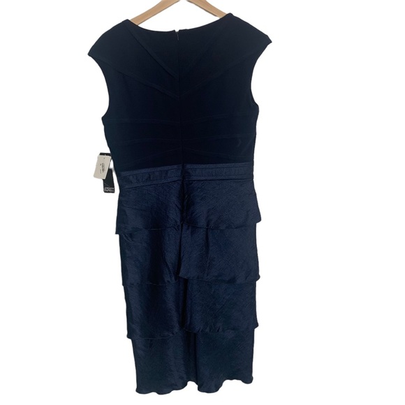 Adrianna Papell Blue Layered V Neck Cocktail Dress New with tags Size 8 - Picture 8 of 8